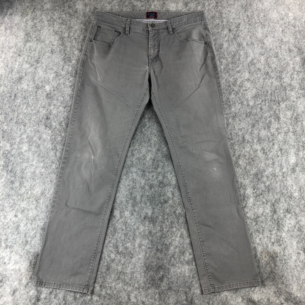 Untuckit Pants Mens 35x32 (Actual 35x30) Gray Straight Mid Rise Cotton Stretch